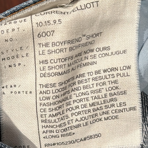 Current Elliott NWOT distressed boyfriend cut off jean shorts - Picture 10 of 10